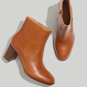 MADEWELL | Cognac Leather Ankle Boot